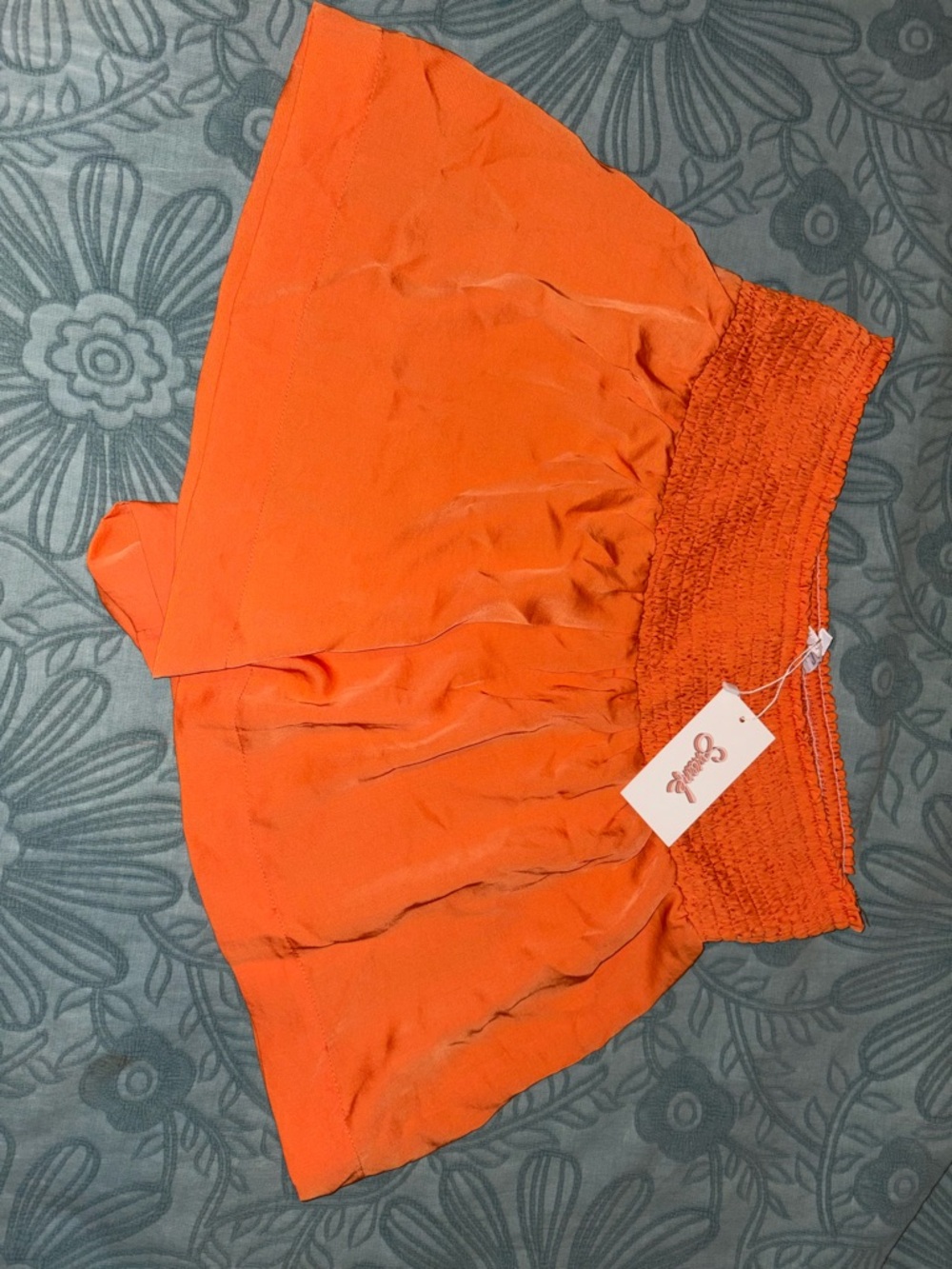 TLC Smocked Orange Drawstring Shorts